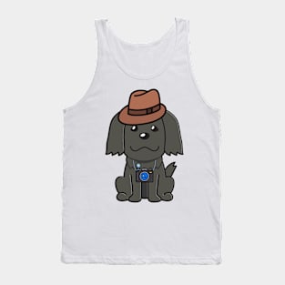 Funny black dog is holding a camera Tank Top